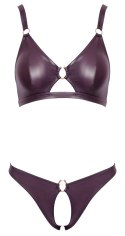 Cottelli LINGERIE Cottelli LINGERIE - Seksowny Miękki Biustonosz I Otwarte Majteczki Fioletowe L