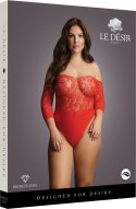 Le Désir by Shots Le desir - Body z rękawami 3/4 z otwartym kroczem Plus Size