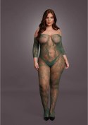 Le desir - Bodystocking z długim rękawem i otwartym kroczem Queen Size