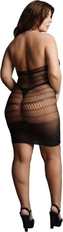 Le desir - Koronkowa mini sukienka z wysokim dekoltem Plus Size