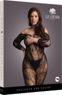 Le desir - Koronkowe bodystocking z otwartym kroczem Plus Size