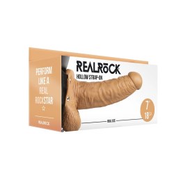 RealRock - Wibrator - dildo z jądrami na pasku 18 cm RealRock by Shots