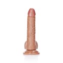 RealRock - Zakrzywione realistyczne dildo z jądrami i przyssawką 18 cm