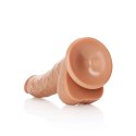 RealRock - Zakrzywione realistyczne dildo z jądrami i przyssawką 18 cm