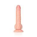 RealRock - Zakrzywione realistyczne dildo z jądrami i przyssawką 18 cm