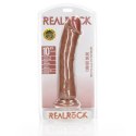 RealRock - Zakrzywione realistyczne dildo z jądrami i przyssawką 25,5 cm