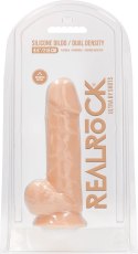 RealRock - Silikonowe dildo z jądrami 21,6 cm