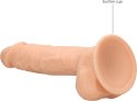 RealRock - Silikonowe dildo z jądrami 23 cm