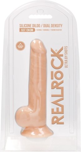 RealRock - Silikonowe dildo z jądrami 24 cm