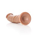 RealRock - Zakrzywione realistyczne dildo z jądrami i przyssawką 23 cm RealRock by Shots