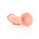 RealRock - Zakrzywione realistyczne dildo z jądrami i przyssawką 23 cm