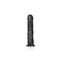 RealRock - Zakrzywione realistyczne dildo z jądrami i przyssawką 25,5 cm