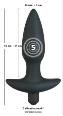 Wibrująca Wtyczka Analna Z Uchwytem Średnia(15cm) - Black Velvets