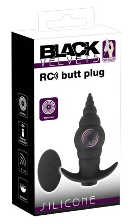 Black Velvets - Plug Analny W Kształcie Stożka Z Pilotem Czarny