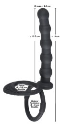 Pierścień Na Penisa I Jądra Z Analnym Dildo - Black Velvets