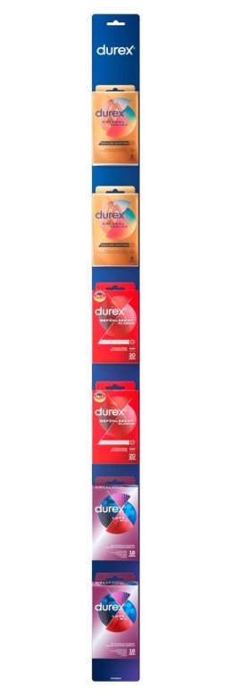 Durex Clip Strip - Zestaw 3 Rodzajów Prezerwatyw Thin Feel Real Feel I Surprise Mix