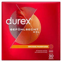 Durex - Duże Prezerwatywy Na Bazie Silikonu Ze Smoczkiem gefühlsecht extra larg8 30 szt