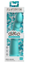 Dillio Platinum Dillio Platinum - Dildo Z Rowkami Stymulującymi I Żołędziem 19,7 cm Slim Seven Turkusowe