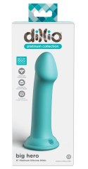 Dillio Platinum - Klasyczne Dildo Z Widocznym Żołędziem Big Hero 17,2 cm Turkusowe