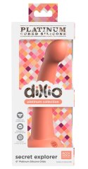 Dillio Platinum Dillio Platinum - Silikonowe Dildo Z Okrągłą Końcówką Secret Explorer 17,2 cm Pomarańczowe