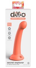 Dillio Platinum Dillio Platinum - Silikonowe Dildo Z Okrągłą Końcówką Secret Explorer 17,2 cm Pomarańczowe