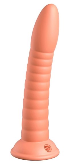 Dillio Platinum - Silikonowe Zakrzywione Dildo Z Rowkami 19,7 cm Wild Thing Pomarańczowe