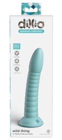 Dillio Platinum - Silikonowe Zakrzywione Dildo Z Rowkami 19,7 cm Wild Thing Turkusowe