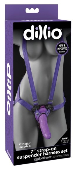 Dillio - Dildo Strap-On Uprząż Fioletowy 19cm Dillio