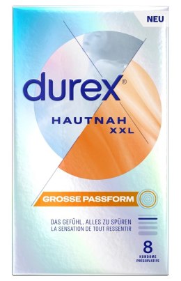 Durex - Najcieńsze Prezerwatywy Lateksowe Hautnah Classic XXL 8 szt