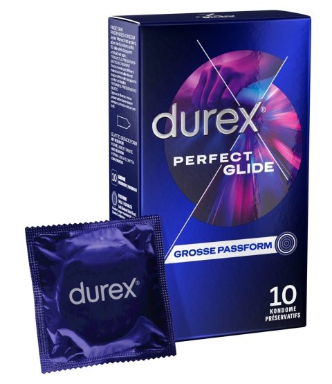 Durex Durex Perfect Glide - Grube Nawilżone Prezerwatywy 10szt