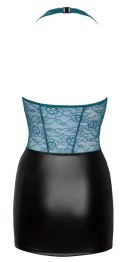 Cottelli LINGERIE - Seksowna Czarna Matowa Spódniczka Z Koronkową Zieloną Górą S