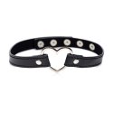 XR Brands XR Brands - Czarny Choker w kształcie serca chromowanego