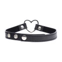 XR Brands XR Brands - Czarny Choker w kształcie serca chromowanego