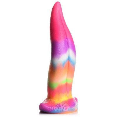 XR Brands - Silikonowe dildo świecące w ciemności - kucyk tęczowy XR Brands